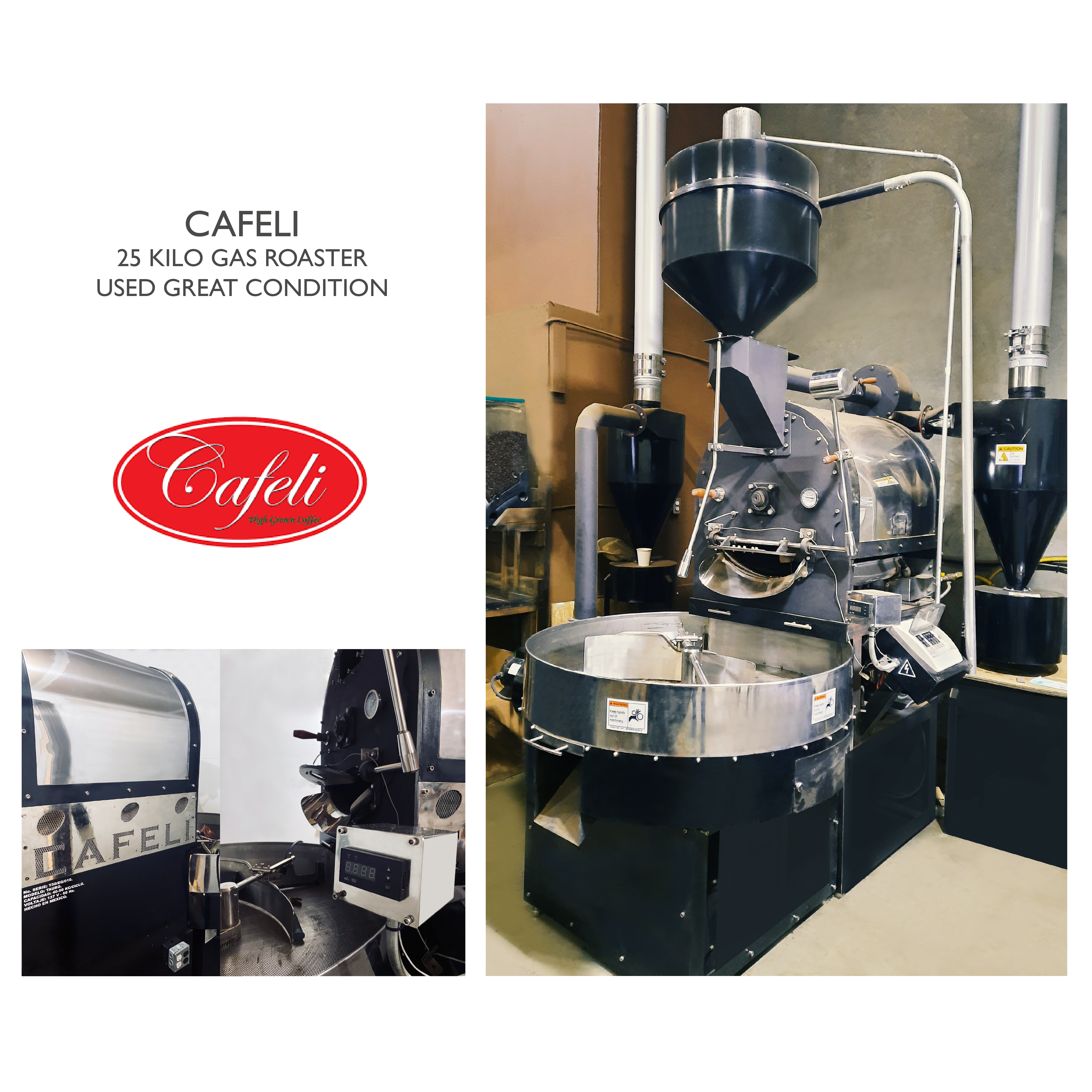 CAFELI 25 KILO GAS ROASTER